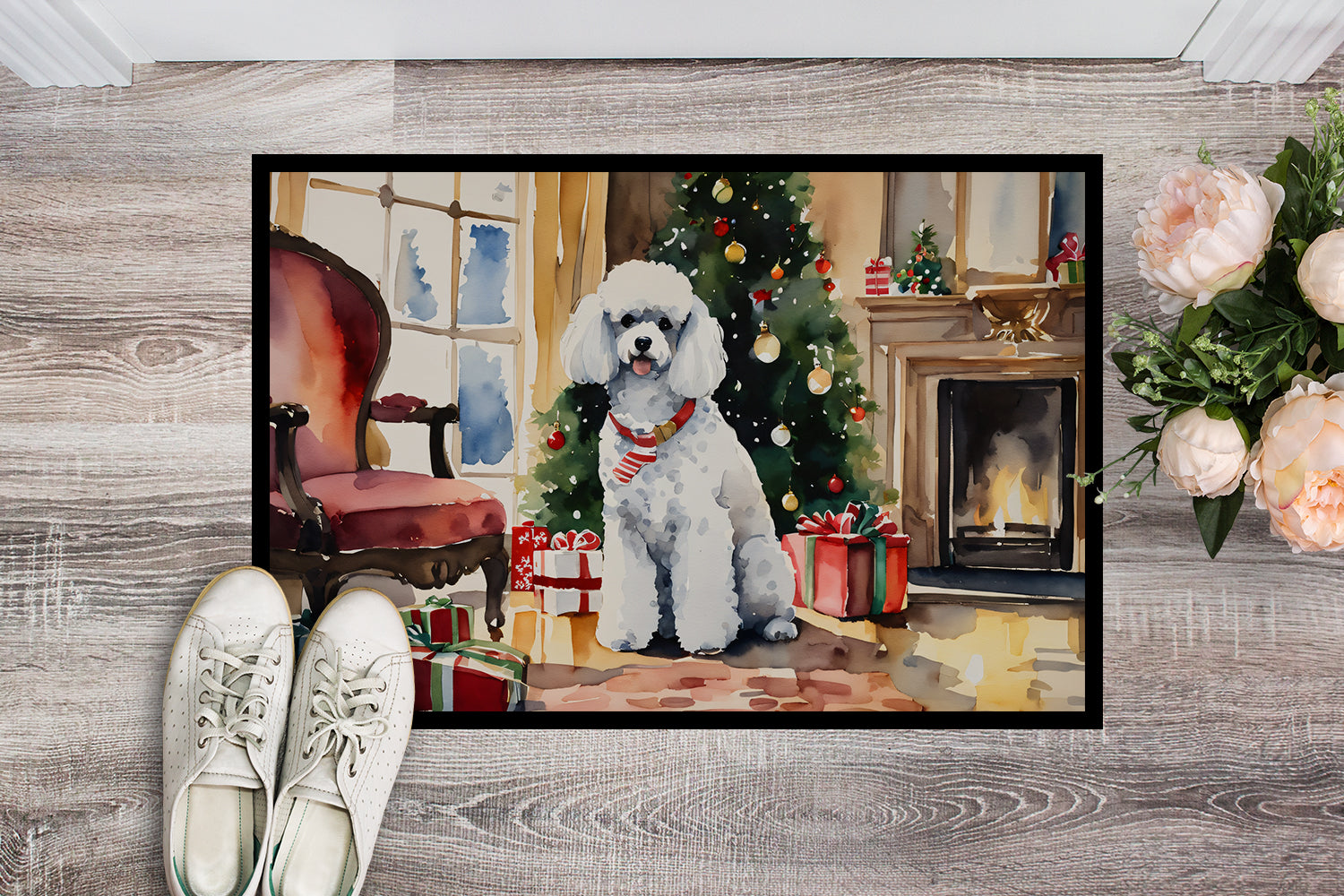 Buy this Poodle Cozy Christmas Doormat