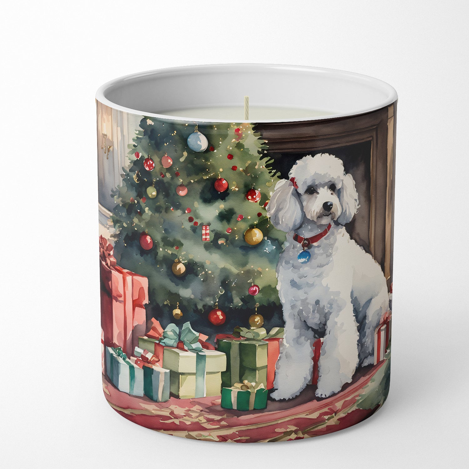 Buy this Poodle Cozy Christmas Decorative Soy Candle