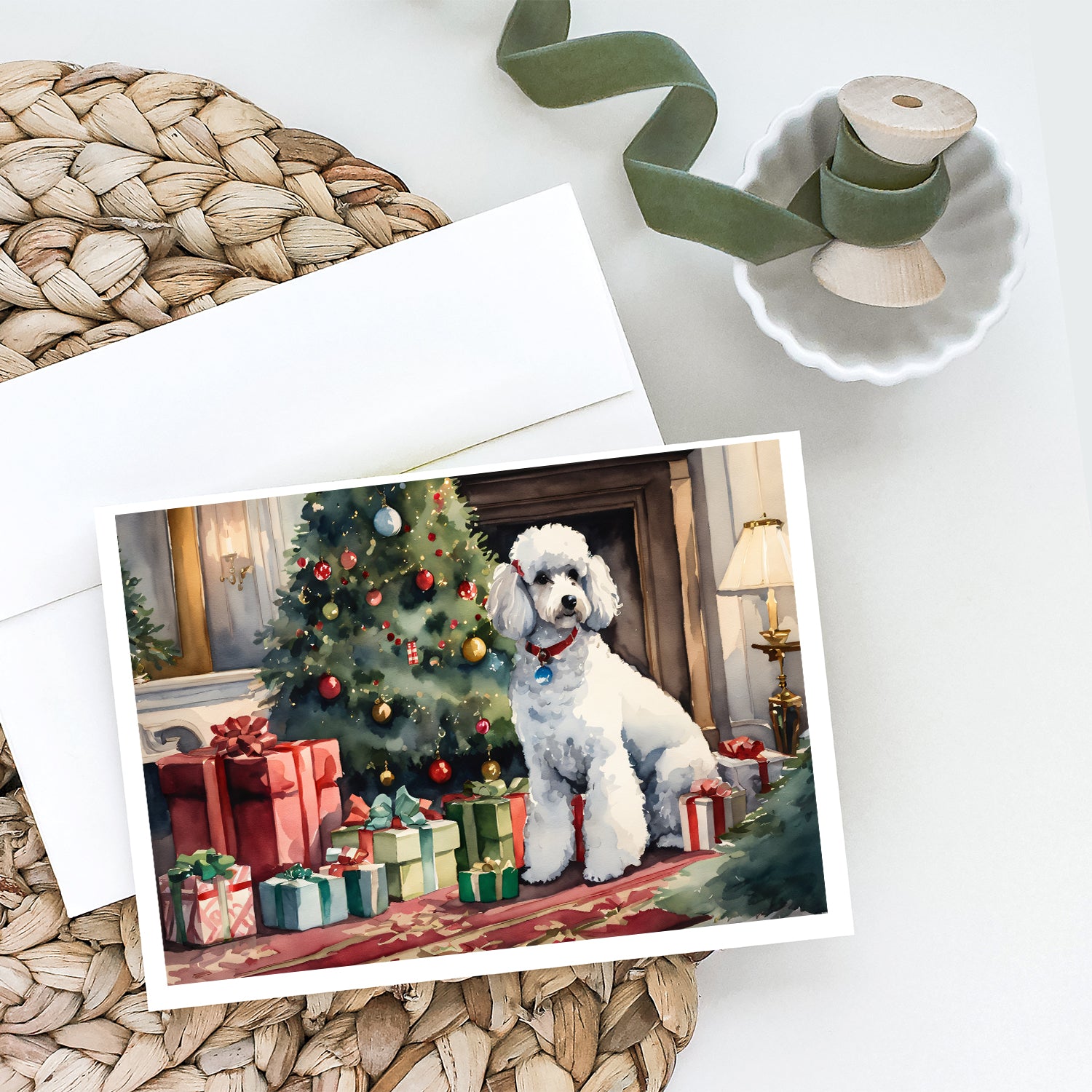 Buy this Poodle Cozy Christmas Greeting Cards Pack of 8