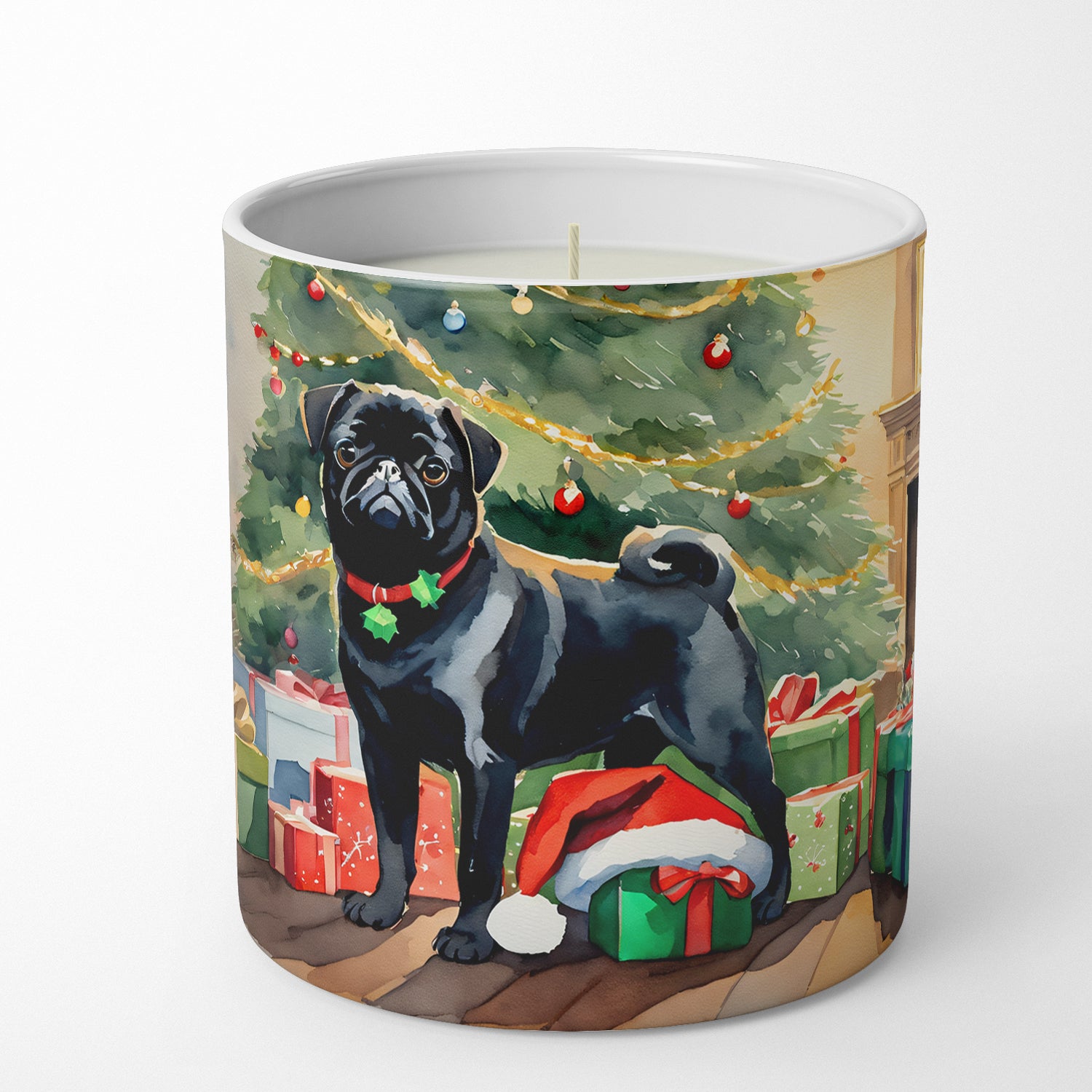 Buy this Pug Cozy Christmas Decorative Soy Candle