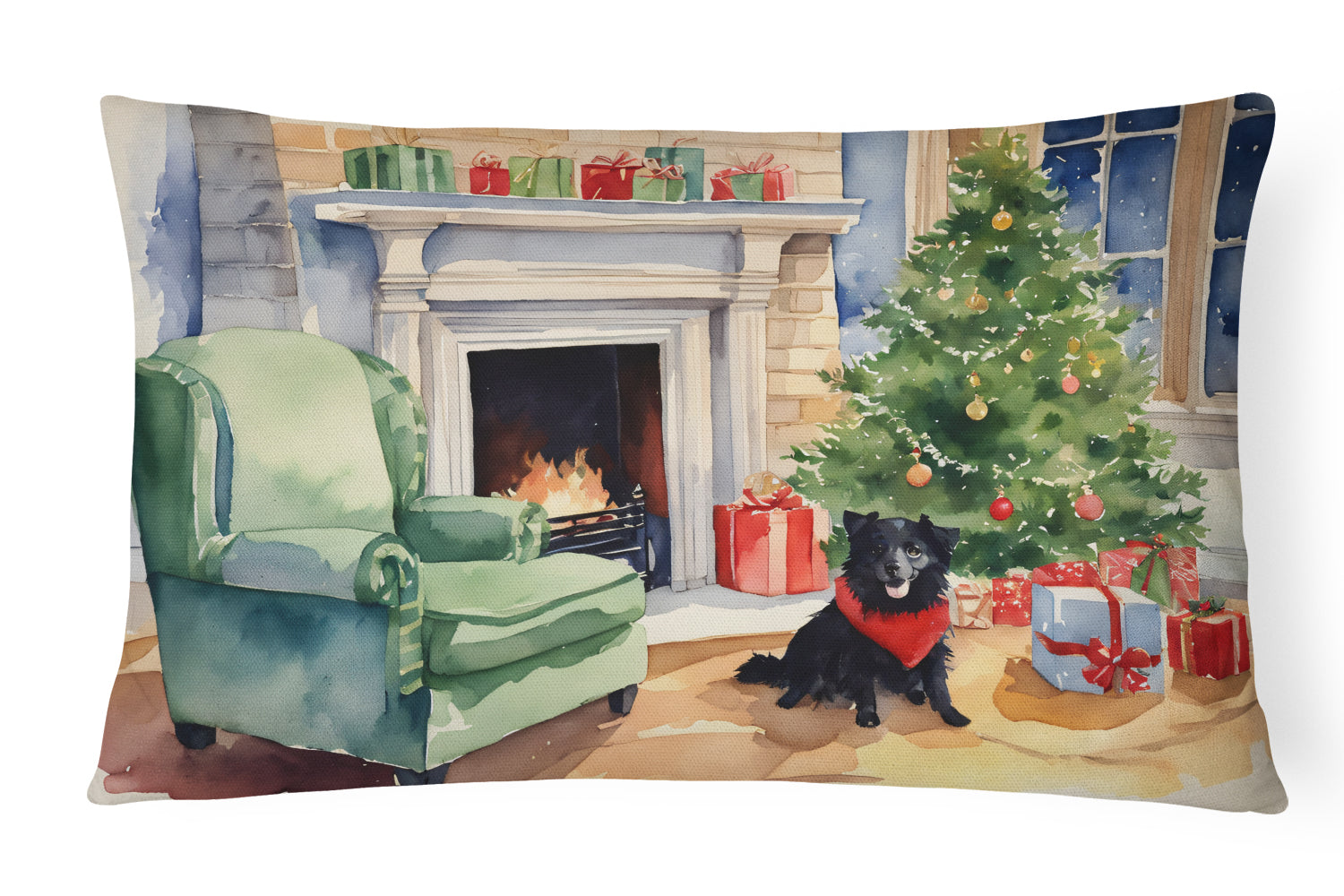 Buy this Schipperke Cozy Christmas Throw Pillow