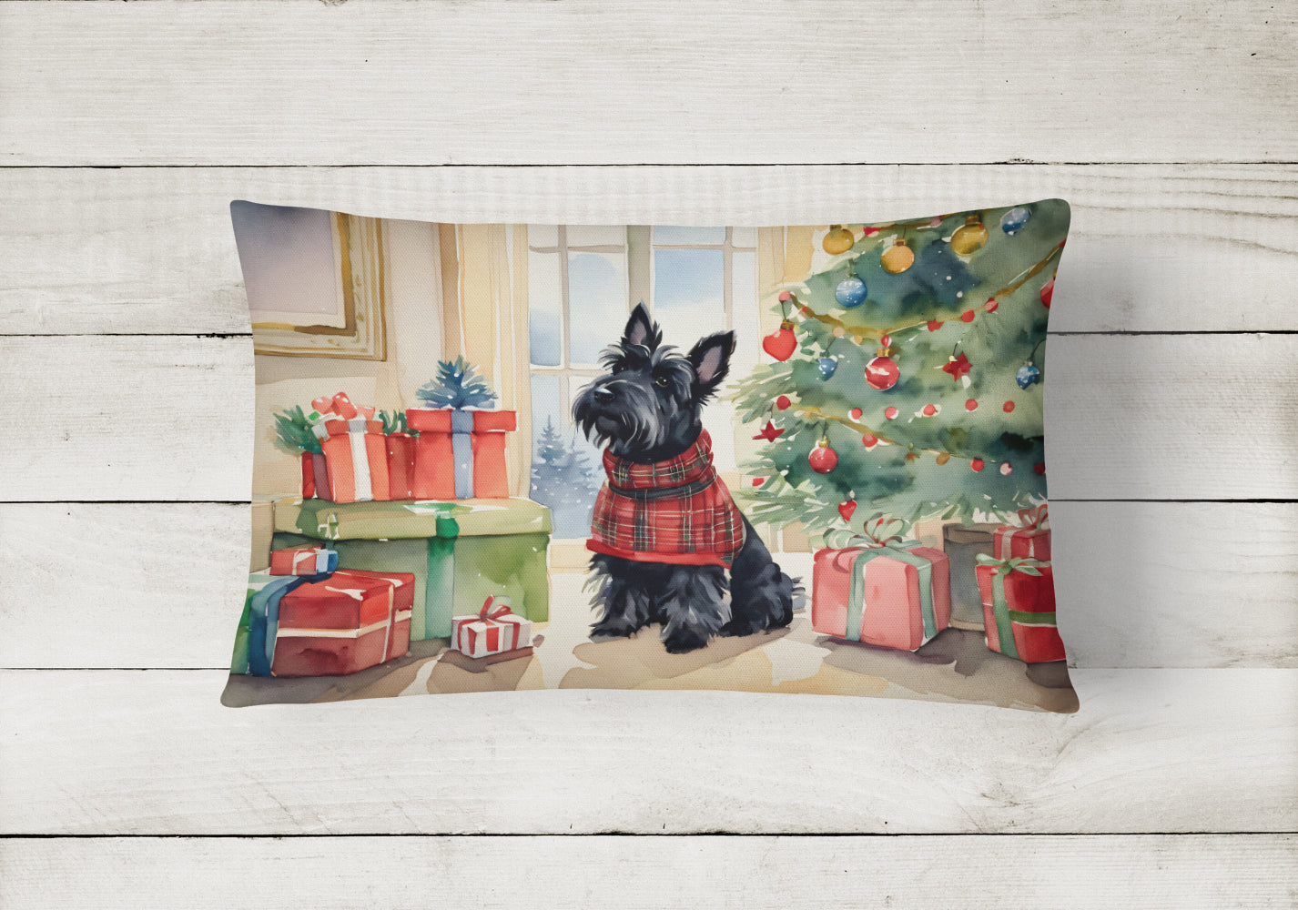 Buy this Scottish Terrier Cozy Christmas Throw Pillow