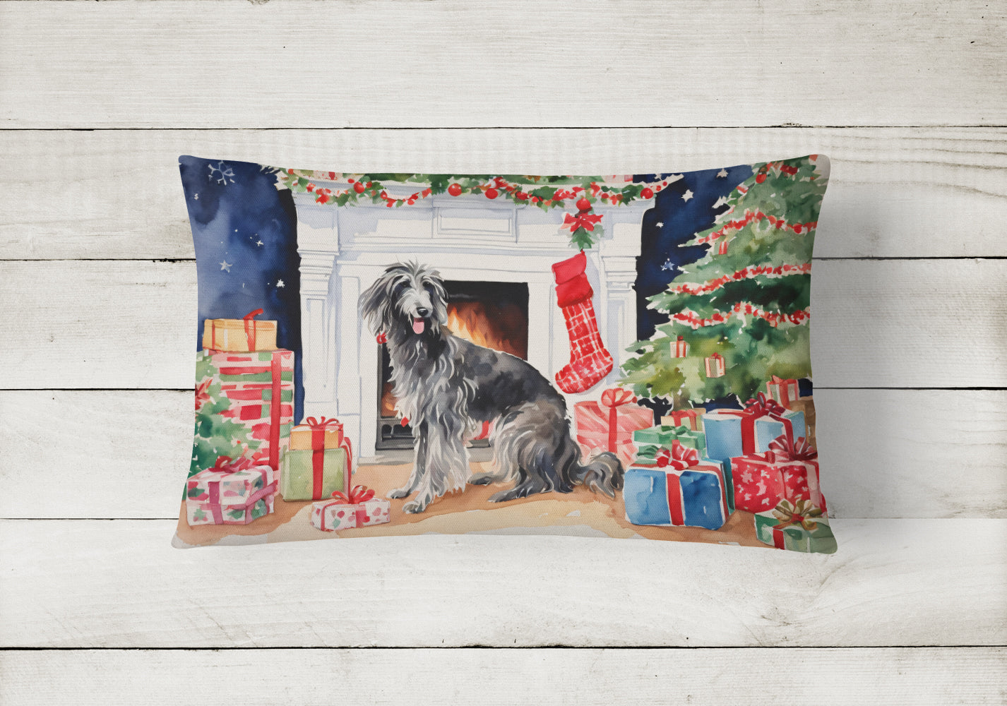 Buy this Scottish Deerhound Cozy Christmas Throw Pillow