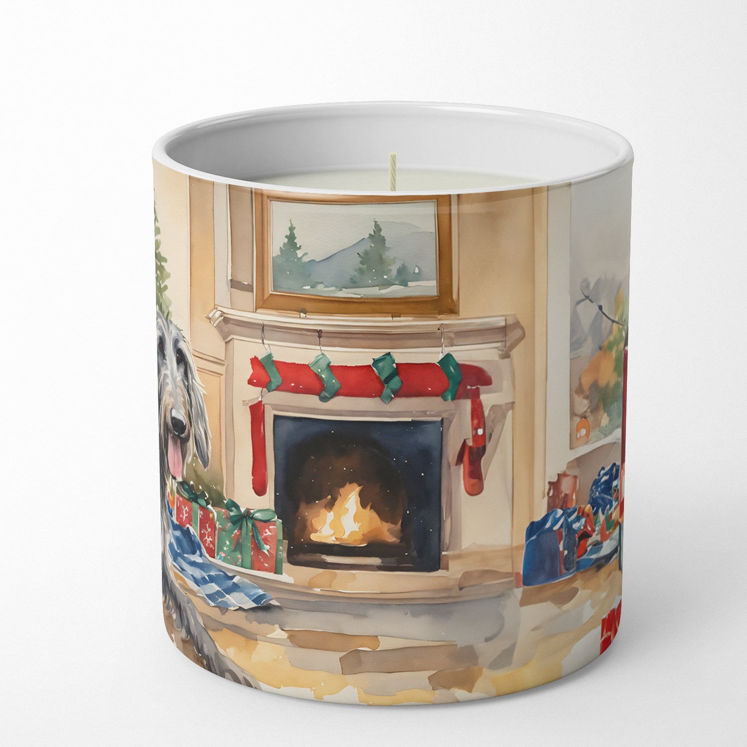 Scottish Deerhound Cozy Christmas Decorative Soy Candle