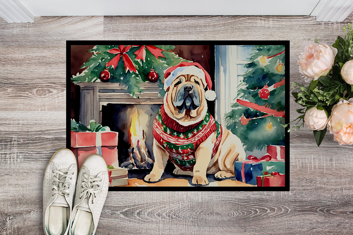 Buy this Shar Pei Cozy Christmas Doormat