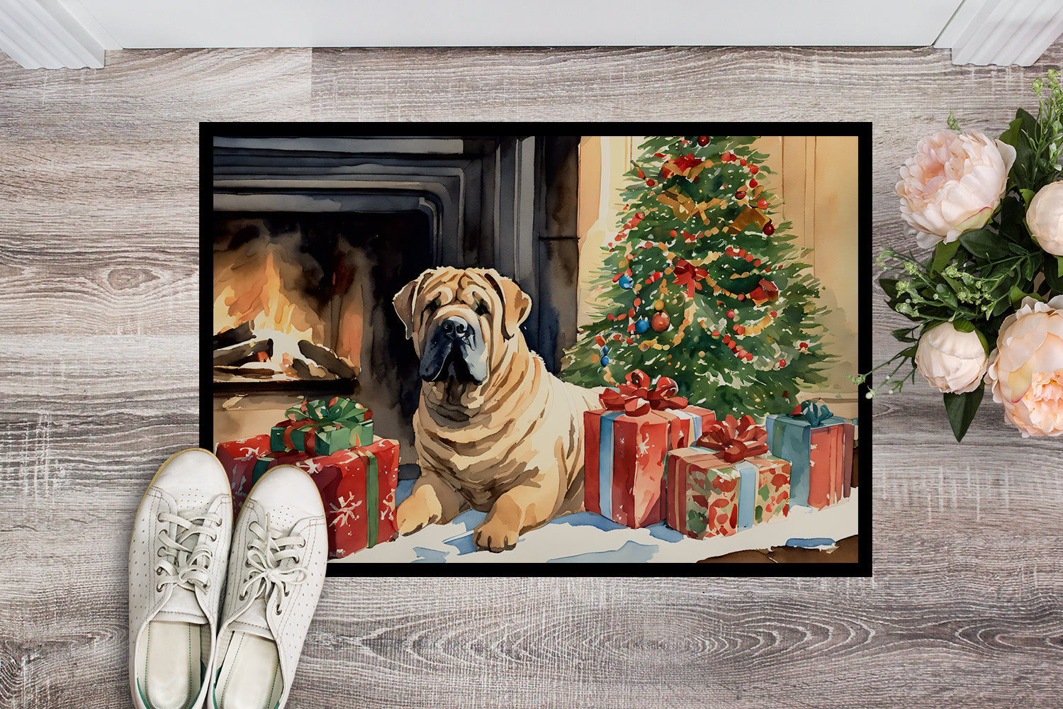 Buy this Shar Pei Cozy Christmas Doormat