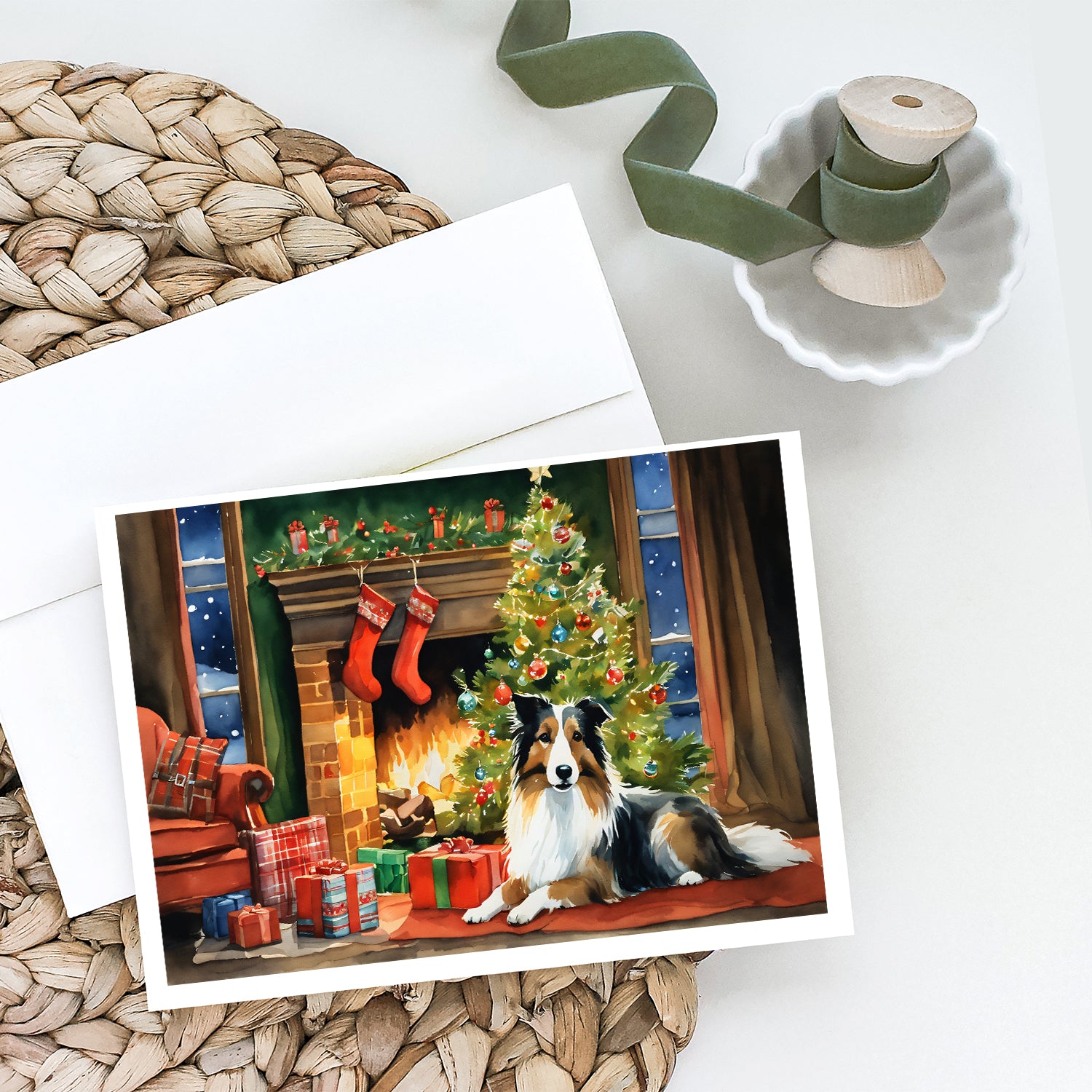 Buy this Sheltie Cozy Christmas Greeting Cards Pack of 8