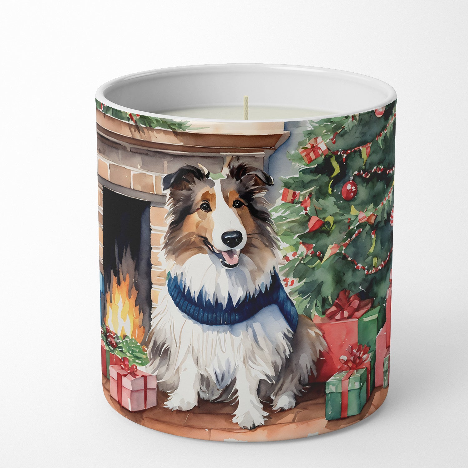 Buy this Sheltie Cozy Christmas Decorative Soy Candle