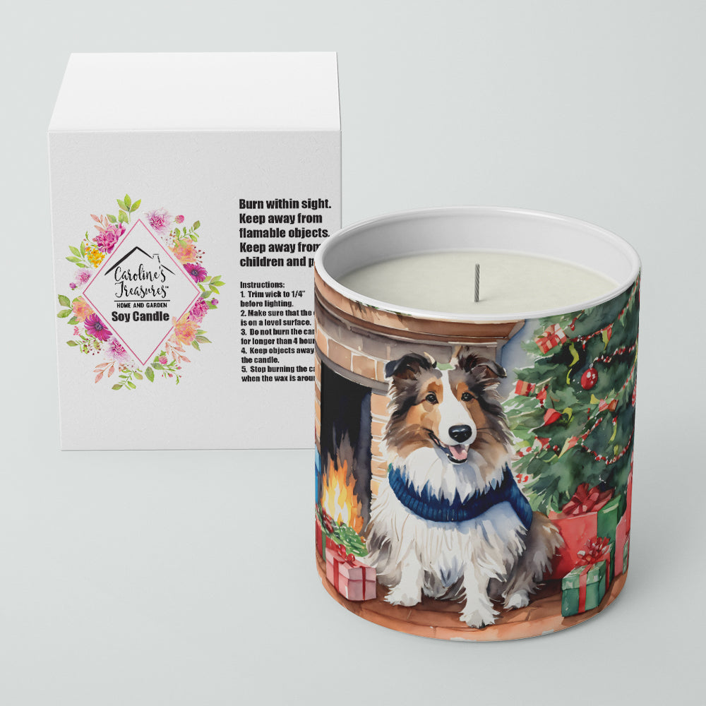 Sheltie Cozy Christmas Decorative Soy Candle