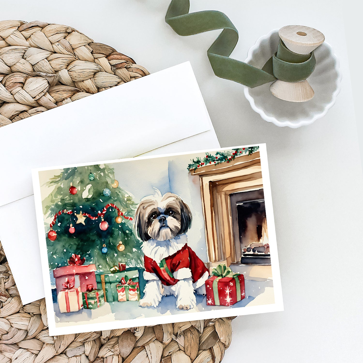 Buy this Shih Tzu Cozy Christmas Greeting Cards Pack of 8