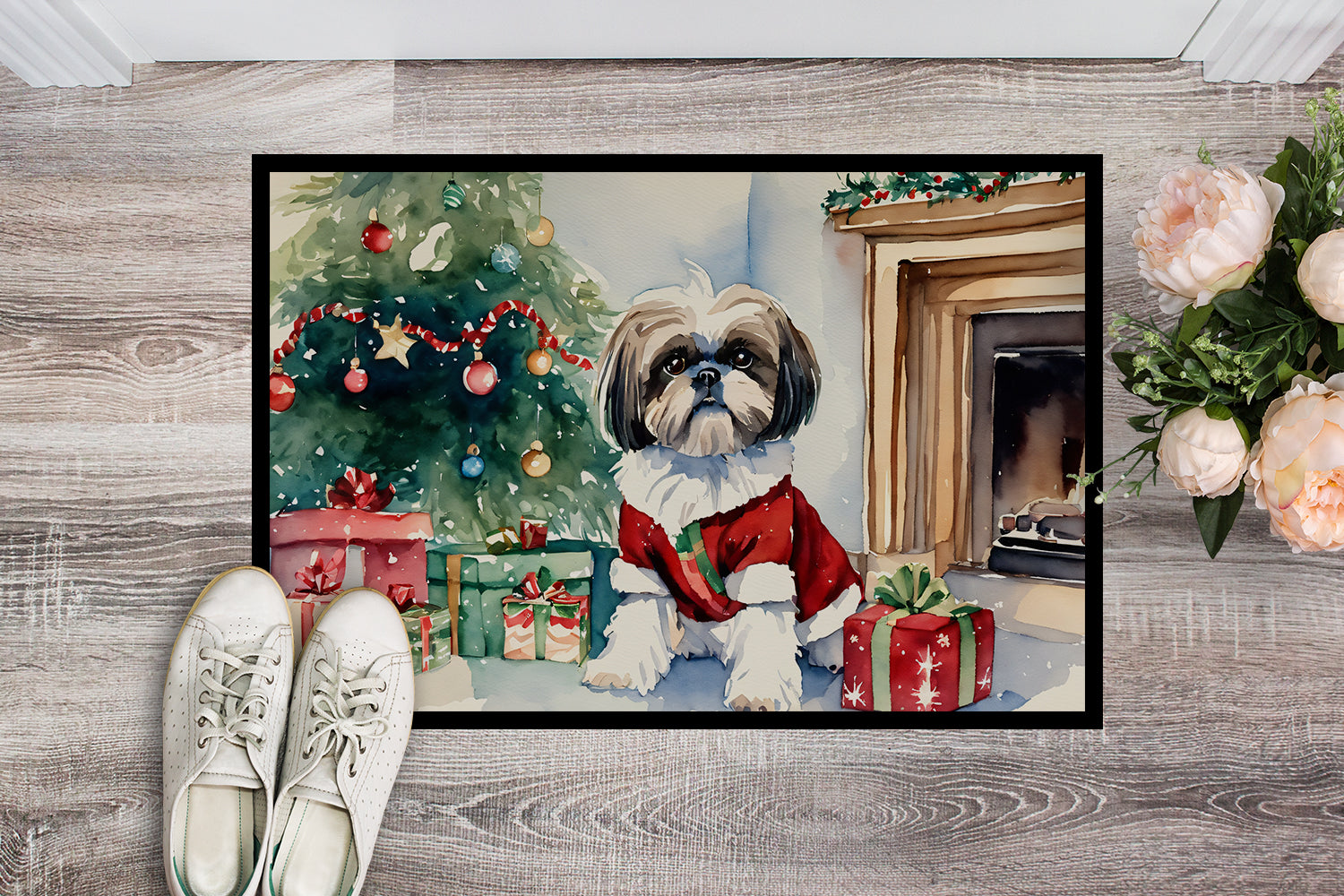 Shih Tzu Cozy Christmas Doormat