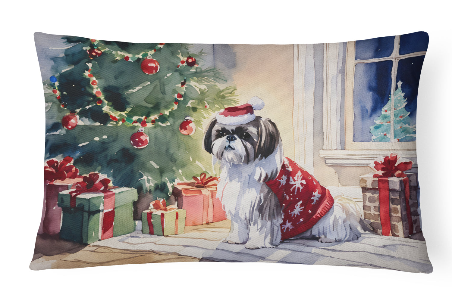 Buy this Shih Tzu Cozy Christmas Throw Pillow