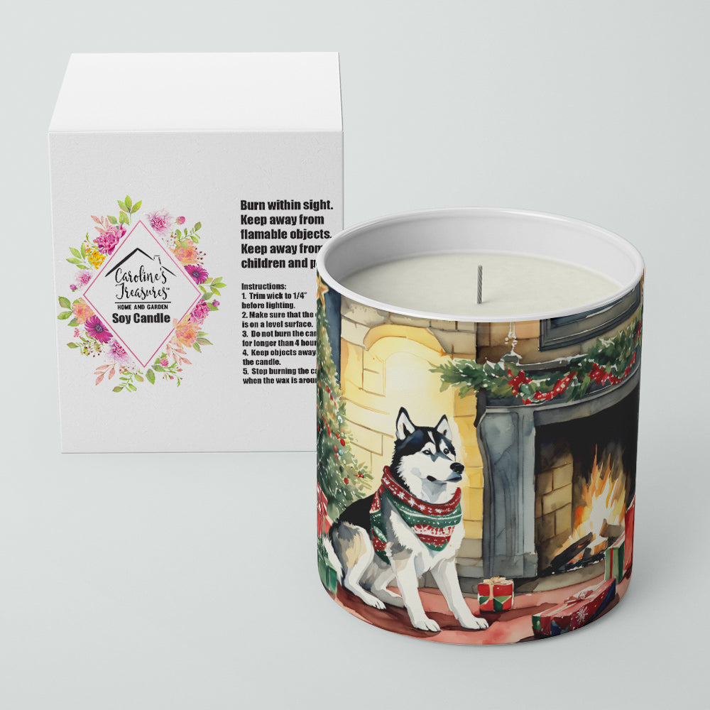 Siberian Husky Cozy Christmas Decorative Soy Candle