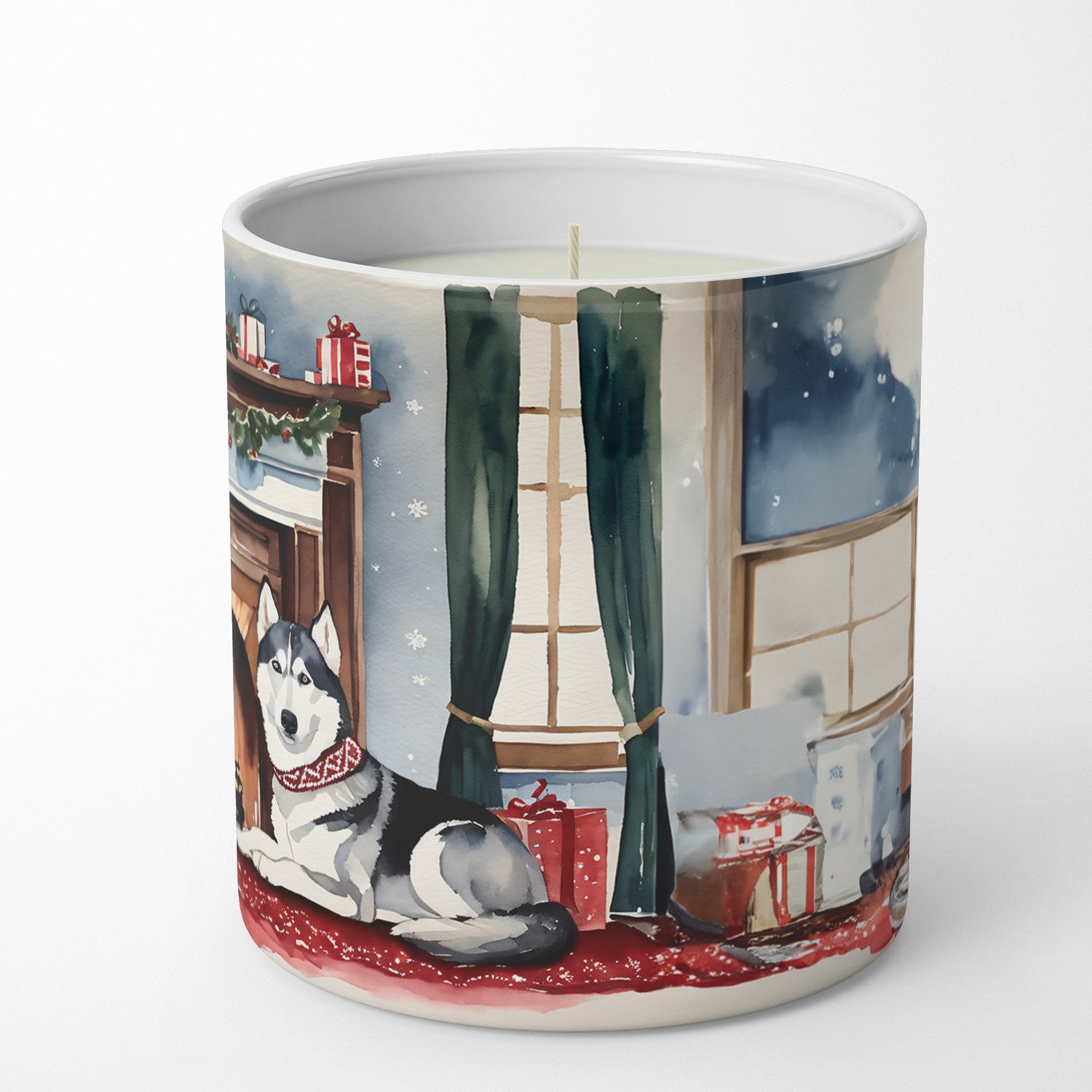 Siberian Husky Cozy Christmas Decorative Soy Candle