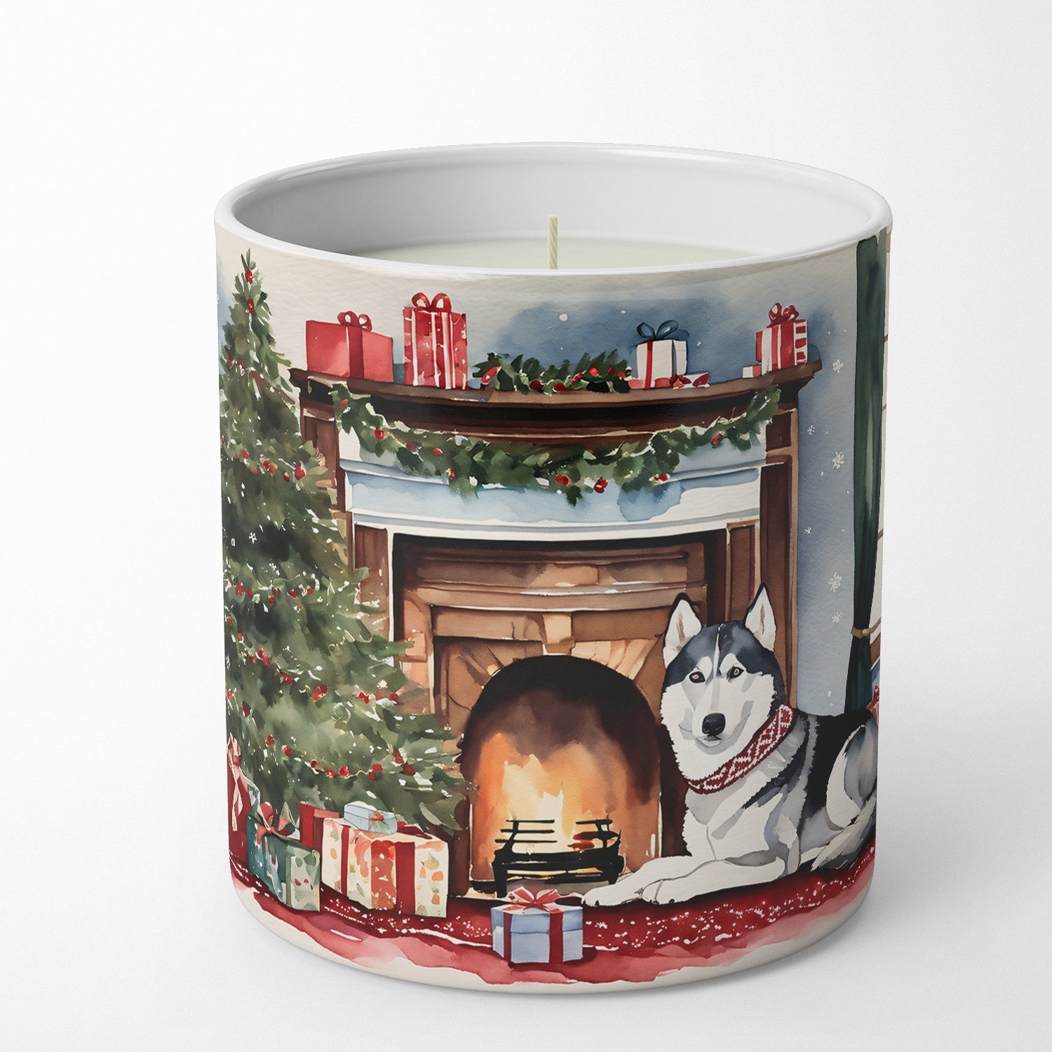 Buy this Siberian Husky Cozy Christmas Decorative Soy Candle