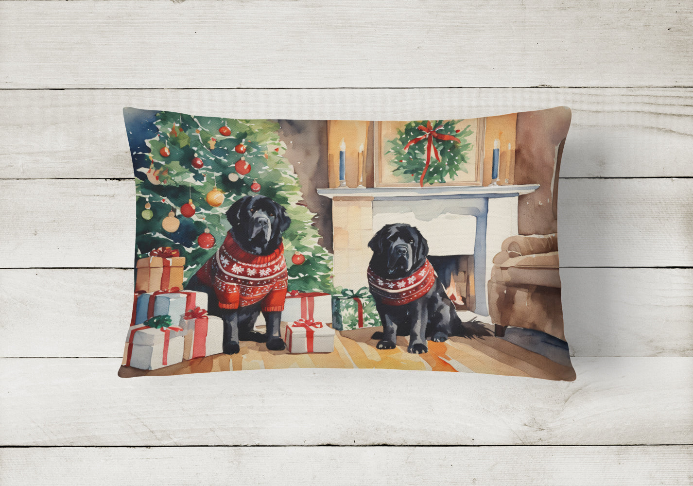 Tibetan Mastiff Cozy Christmas Throw Pillow