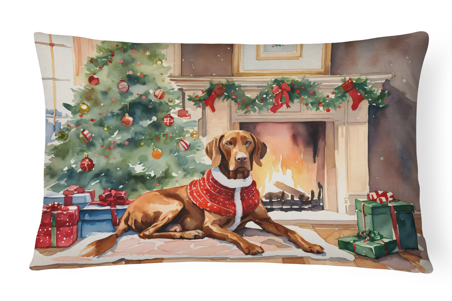 Buy this Vizsla Cozy Christmas Throw Pillow