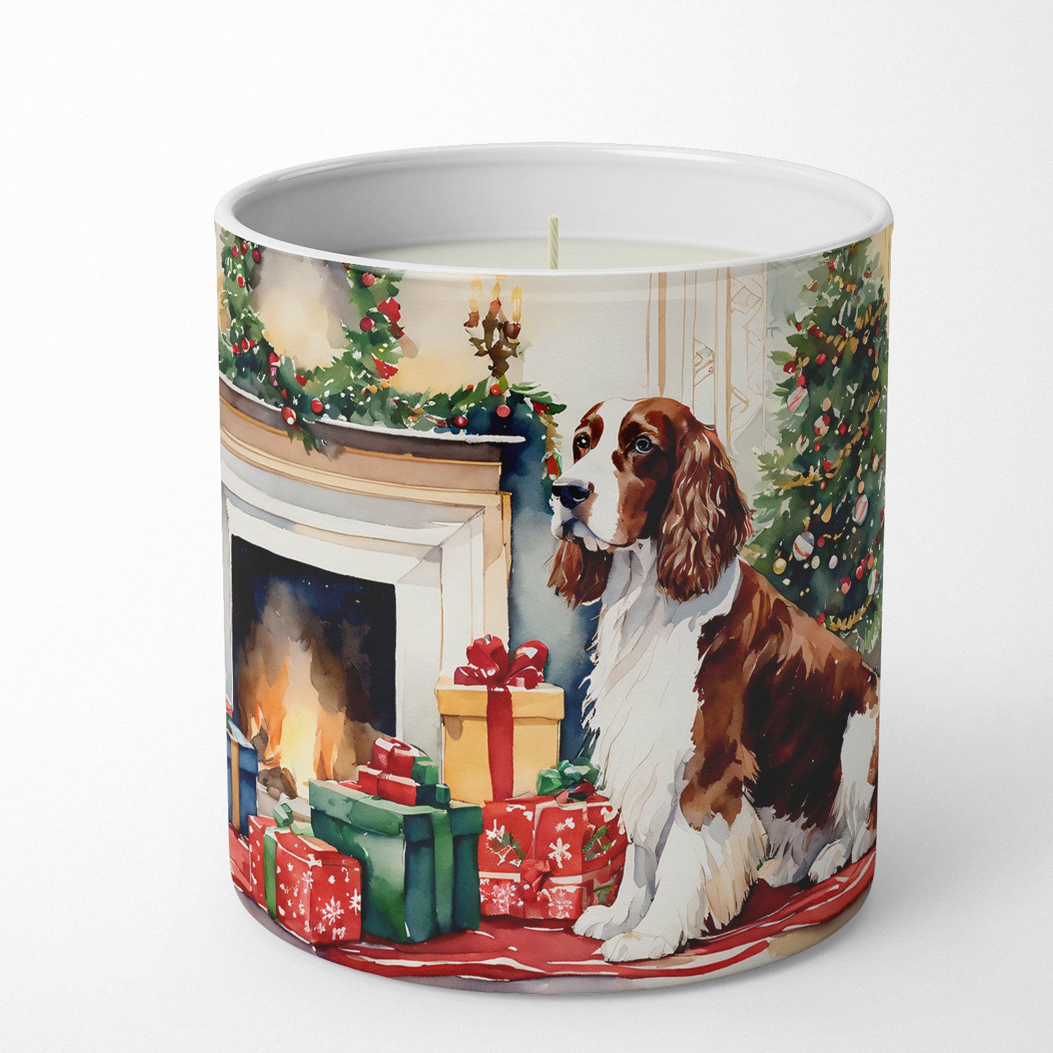 Buy this Welsh Springer Spaniel Cozy Christmas Decorative Soy Candle