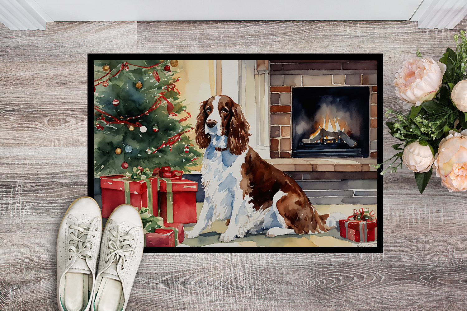 Buy this Welsh Springer Spaniel Cozy Christmas Doormat