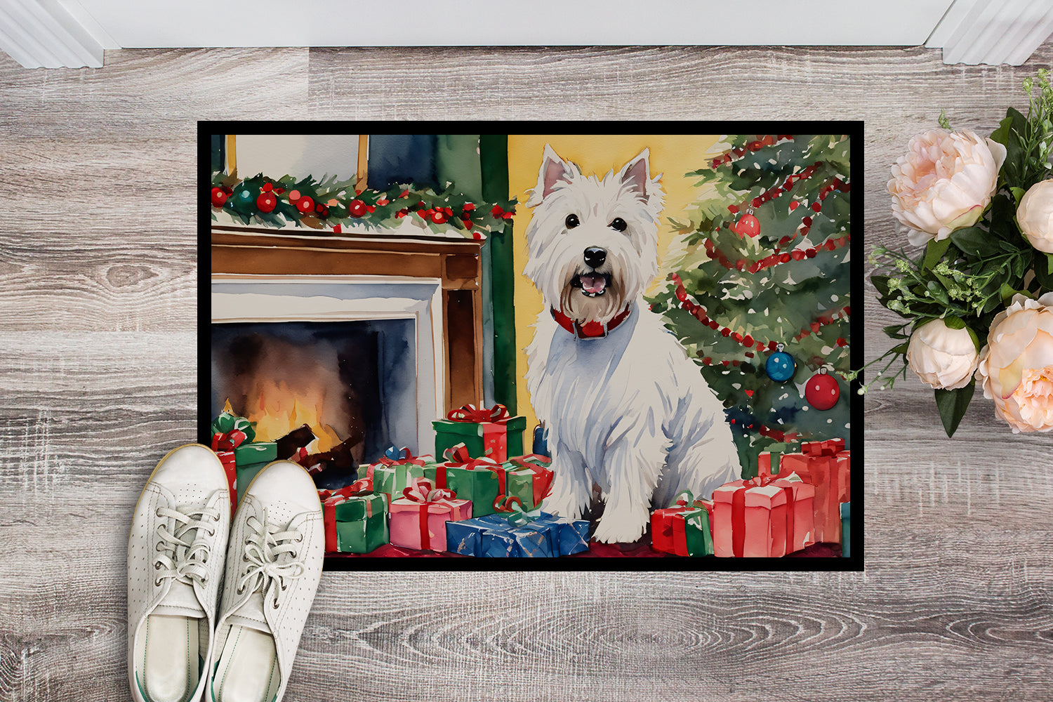 Westie Cozy Christmas Doormat