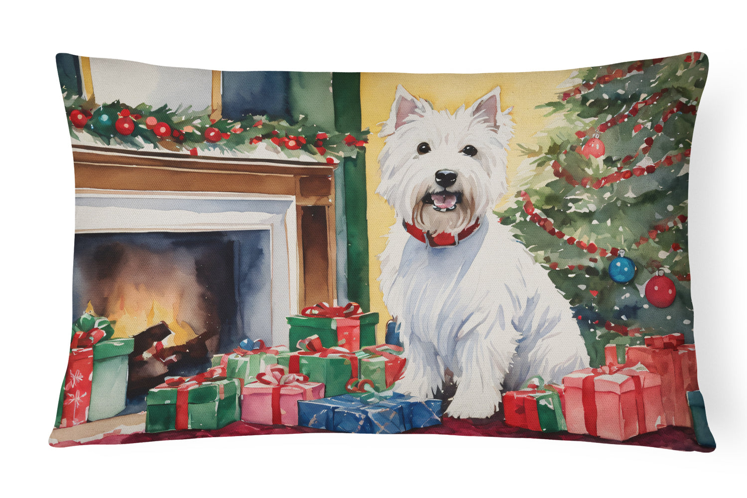 Buy this Westie Cozy Christmas Throw Pillow