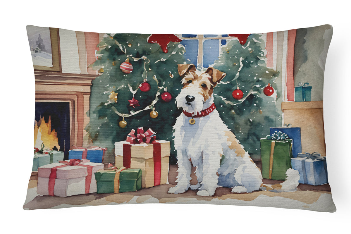 Buy this Fox Terrier Cozy Christmas Throw Pillow