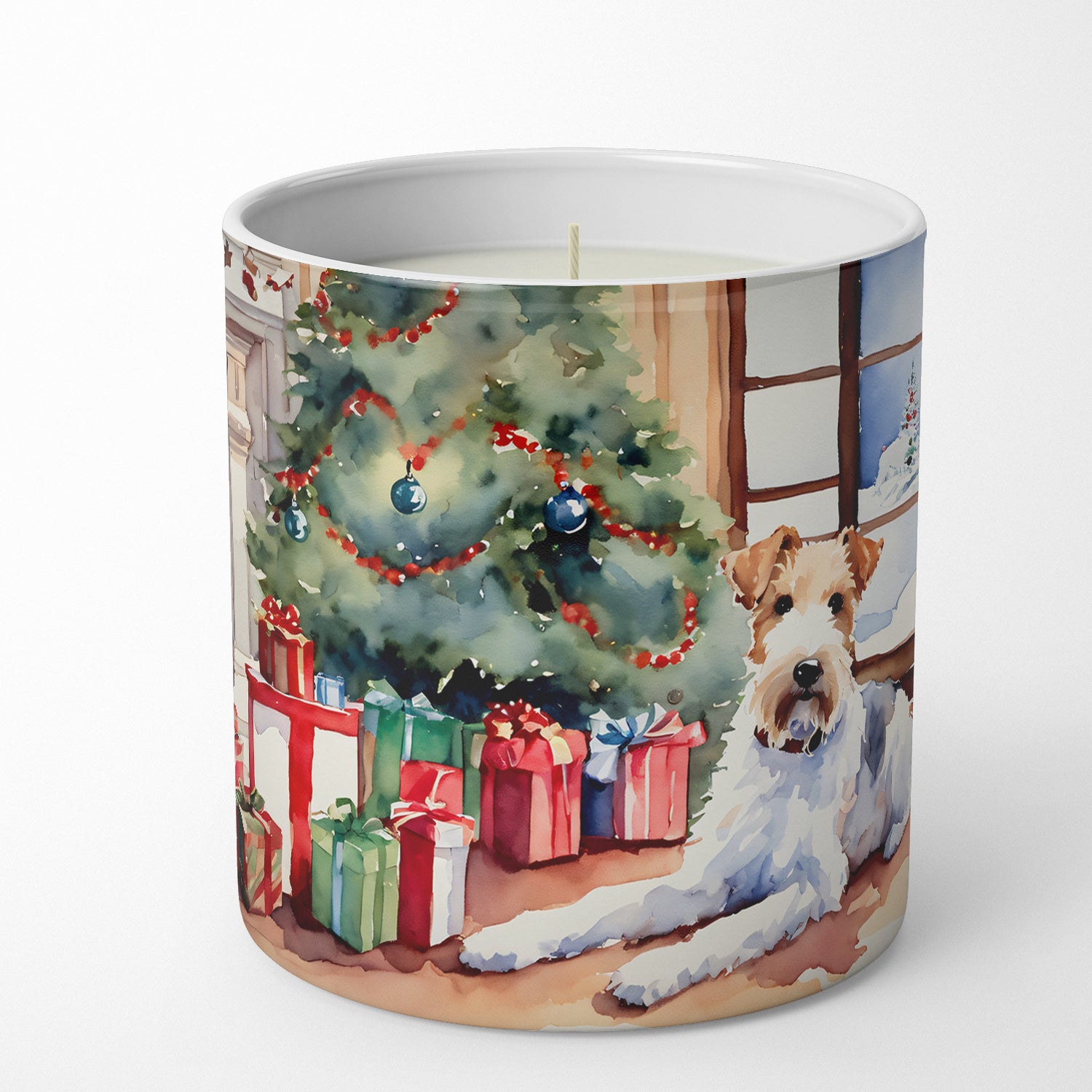 Buy this Fox Terrier Cozy Christmas Decorative Soy Candle