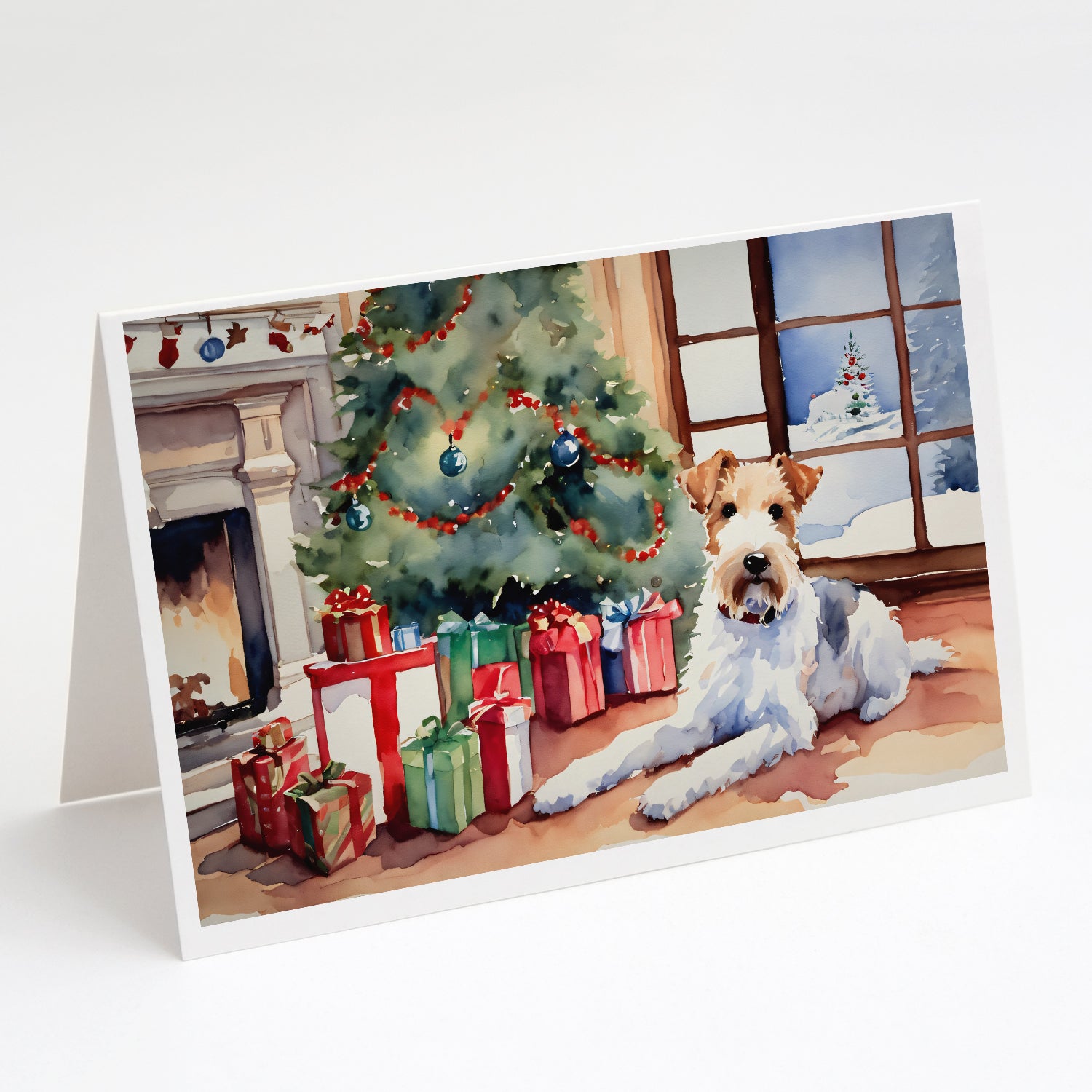 Buy this Fox Terrier Cozy Christmas Greeting Cards Pack of 8