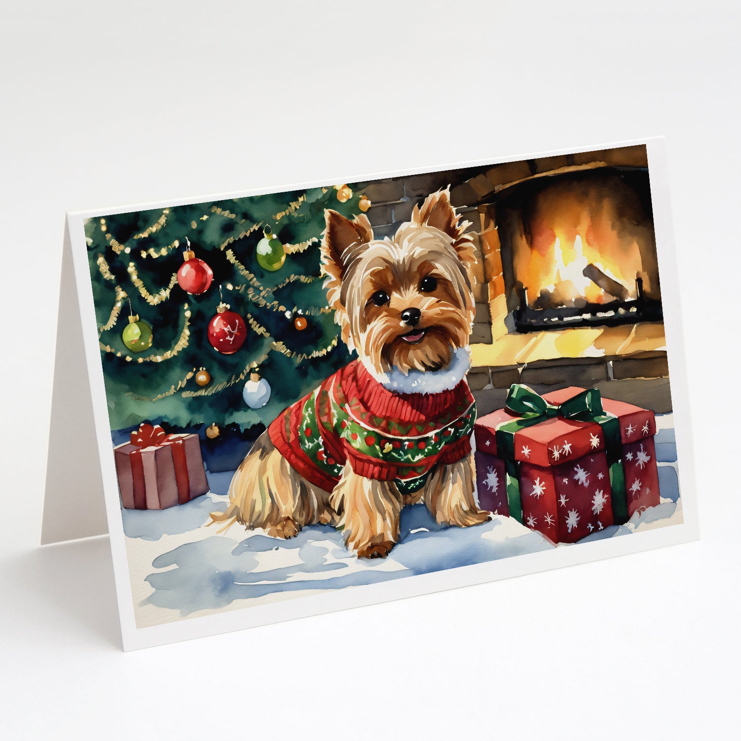 Buy this Yorkshire Terrier Cozy Christmas Greeting Cards Pack of 8