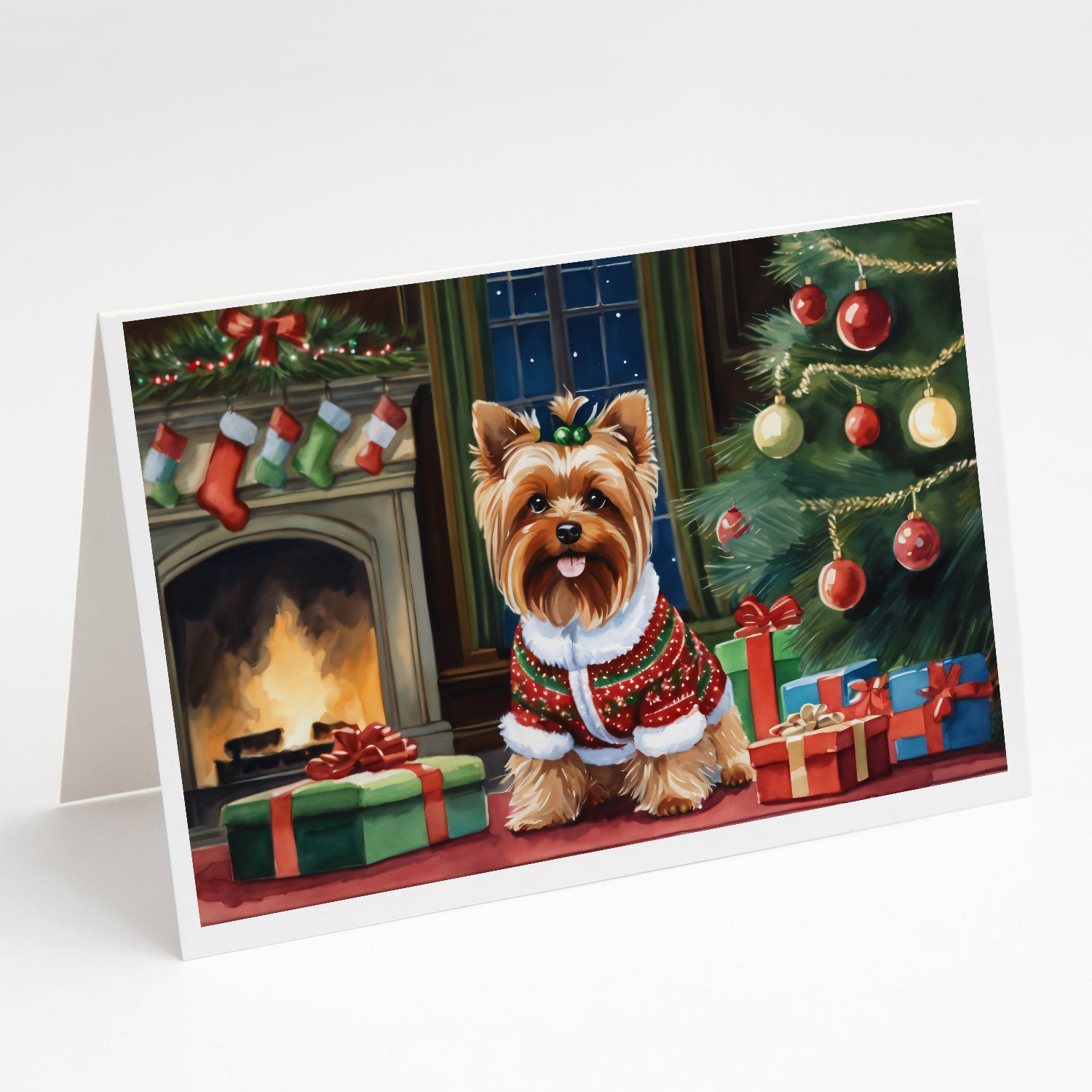 Buy this Yorkshire Terrier Cozy Christmas Greeting Cards Pack of 8