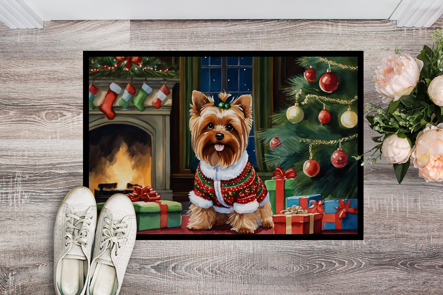 Buy this Yorkshire Terrier Cozy Christmas Doormat