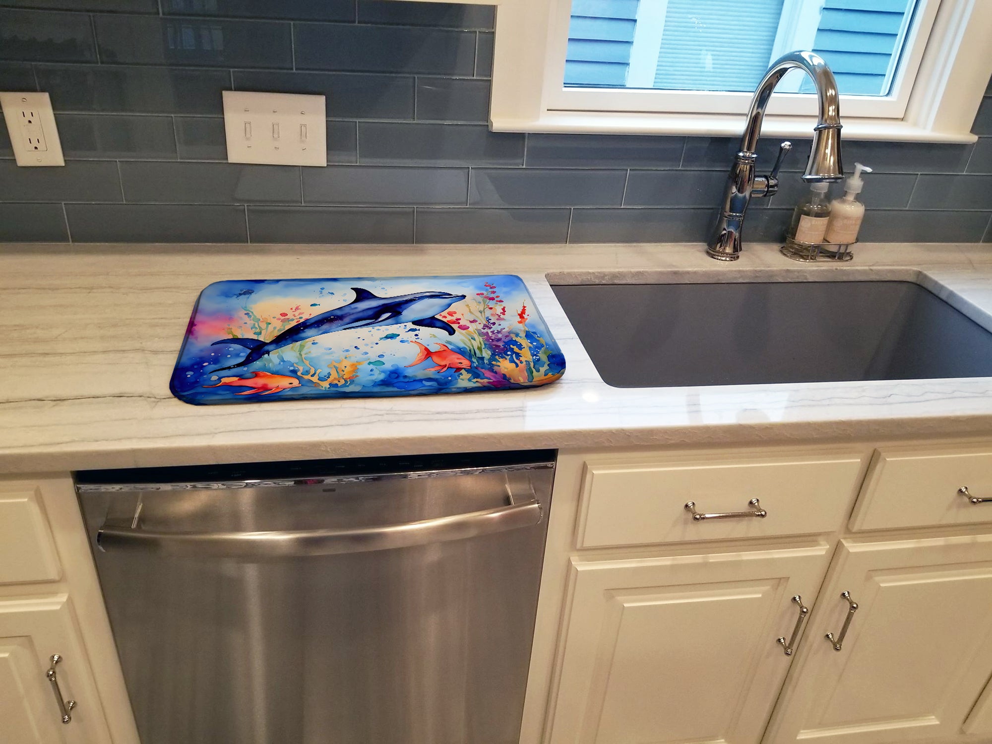 Dolphin Dish Drying Mat