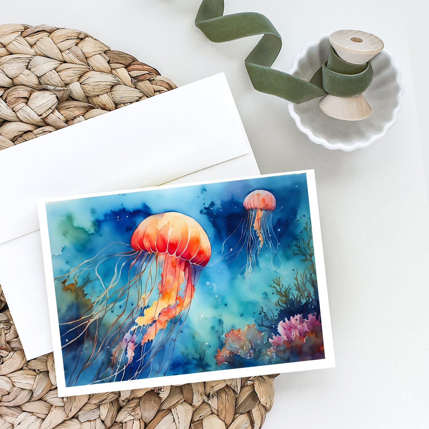 Jellyfish Greeting Cards Pack of 8