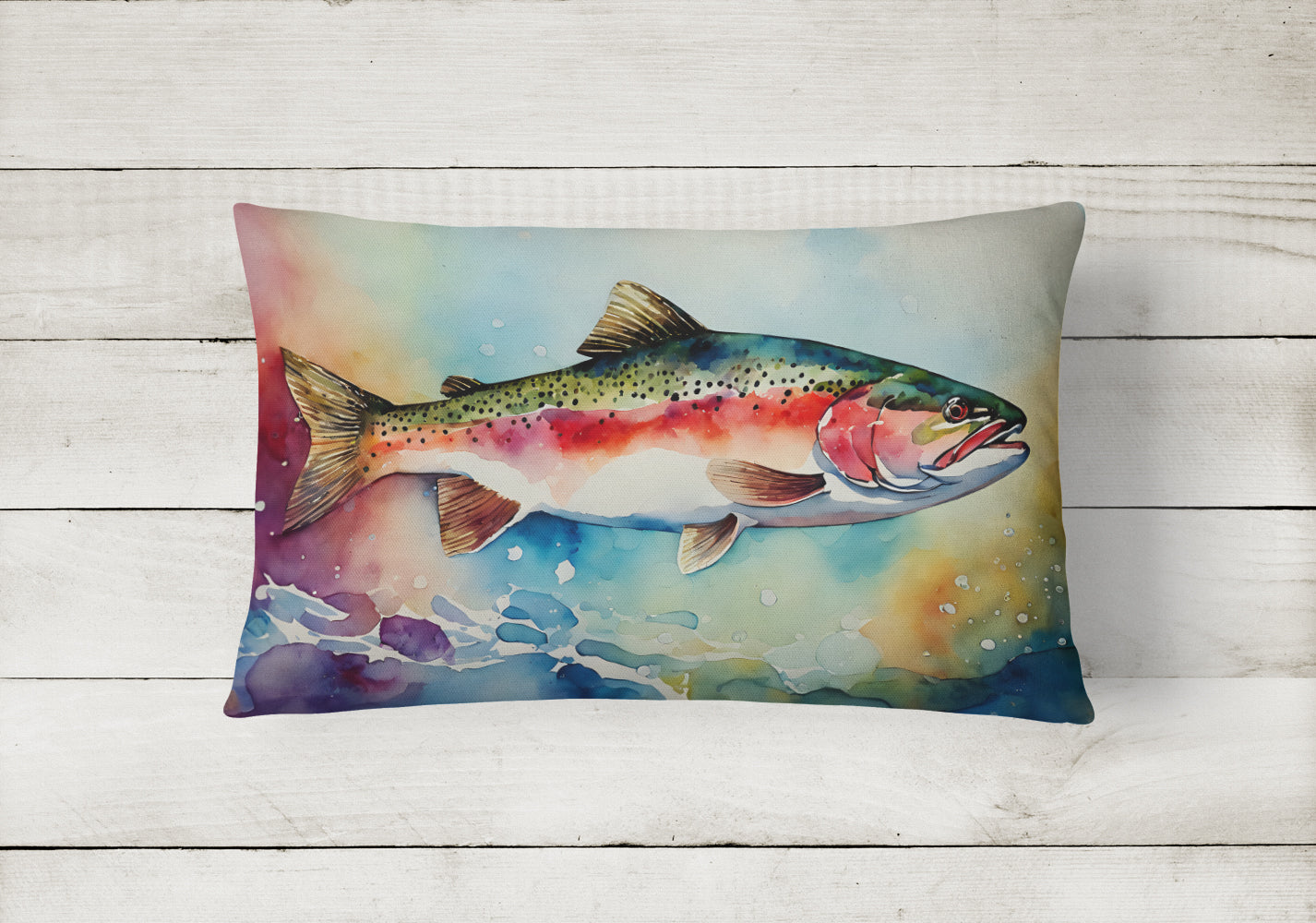 Rainbow Trout Throw Pillow