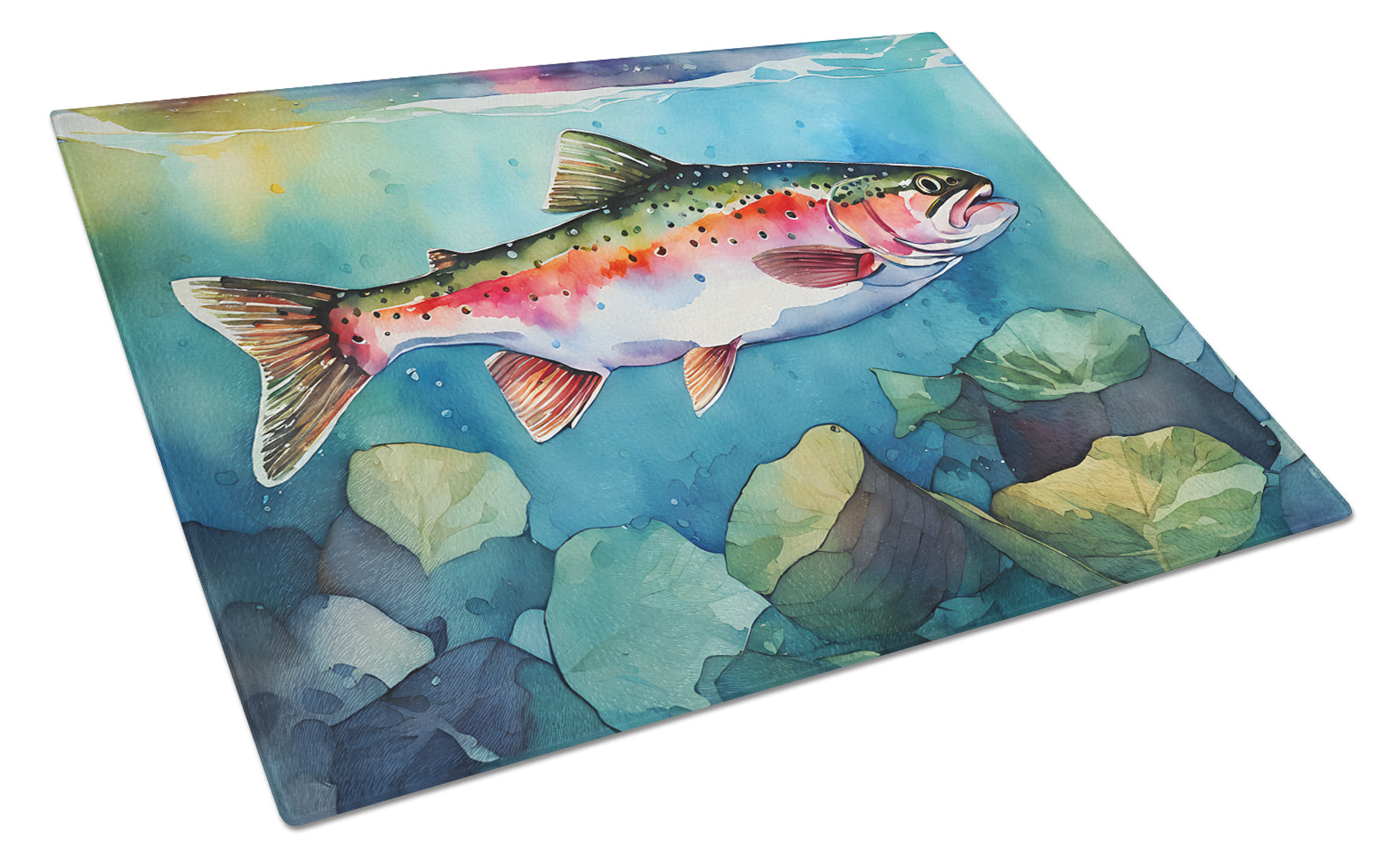 Buy this Rainbow Trout Glass Cutting Board Large