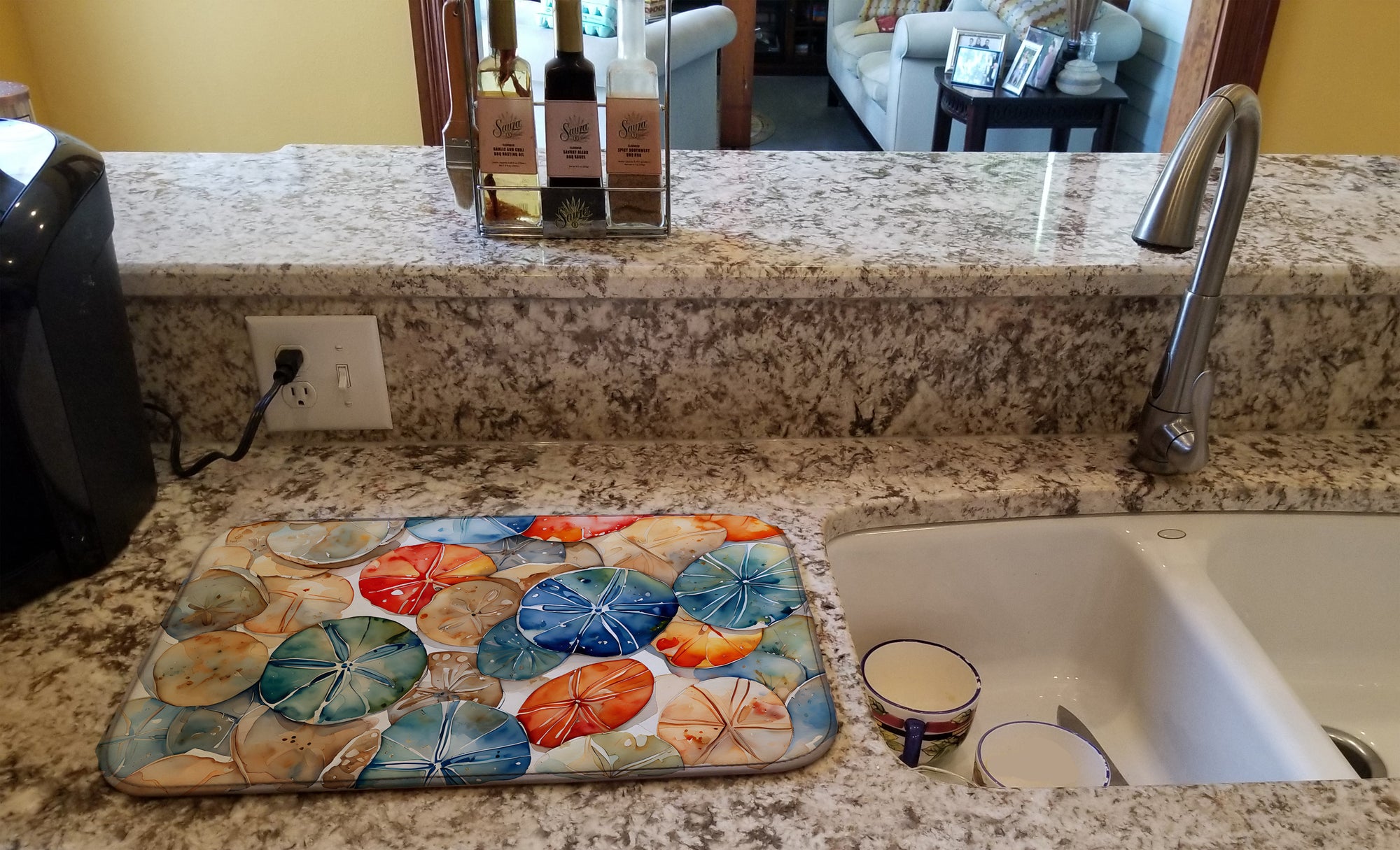 Sand Dollars Dish Drying Mat