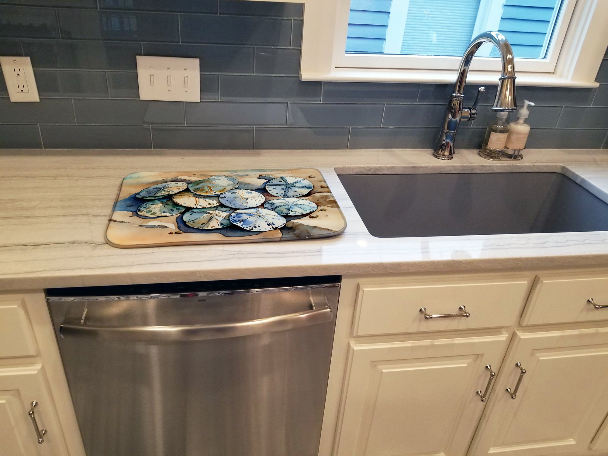 Sand Dollars Dish Drying Mat