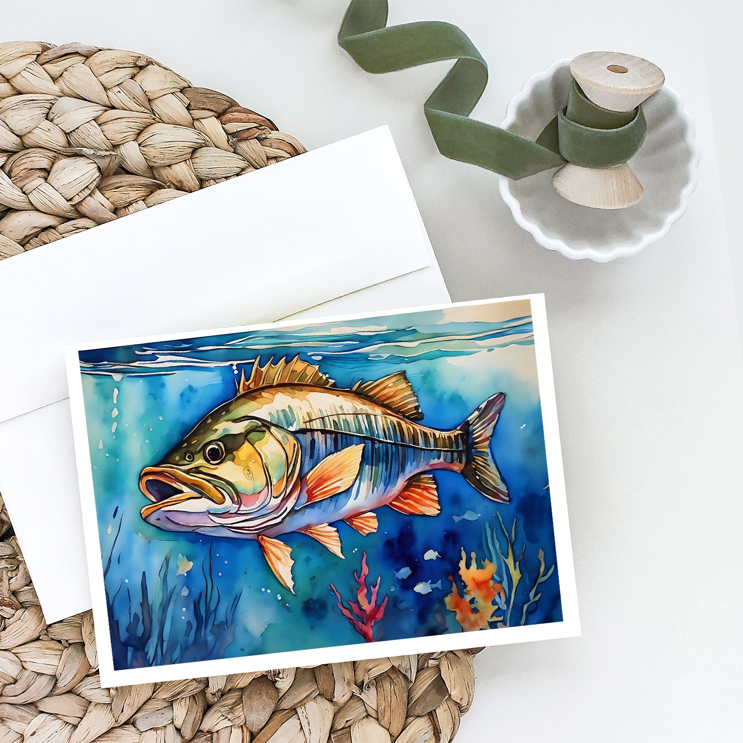 Buy this Striped Bass Greeting Cards Pack of 8