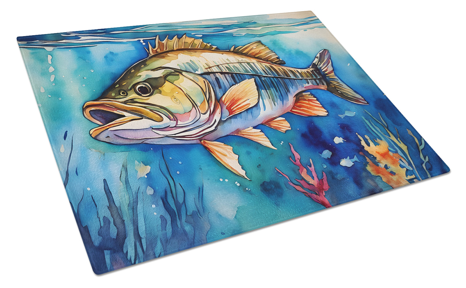 Buy this Striped Bass Glass Cutting Board Large