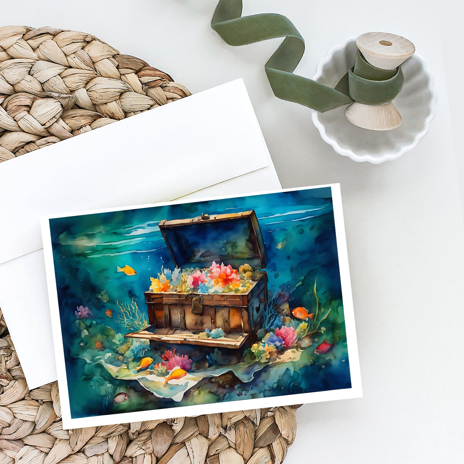 Treasure Chest Greeting Cards Pack of 8