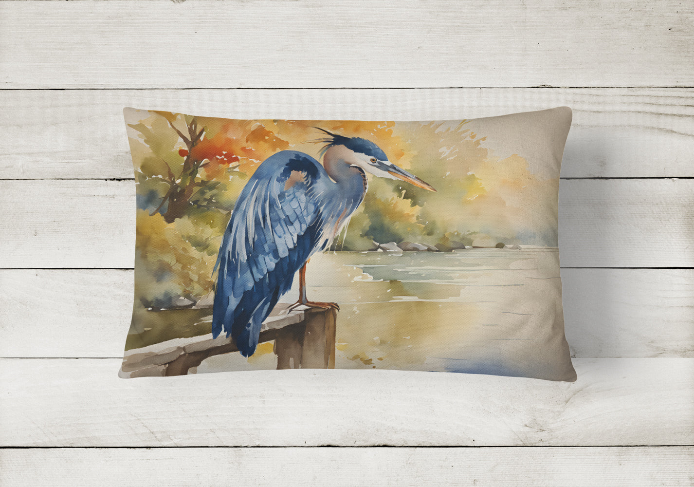 Blue Heron Throw Pillow