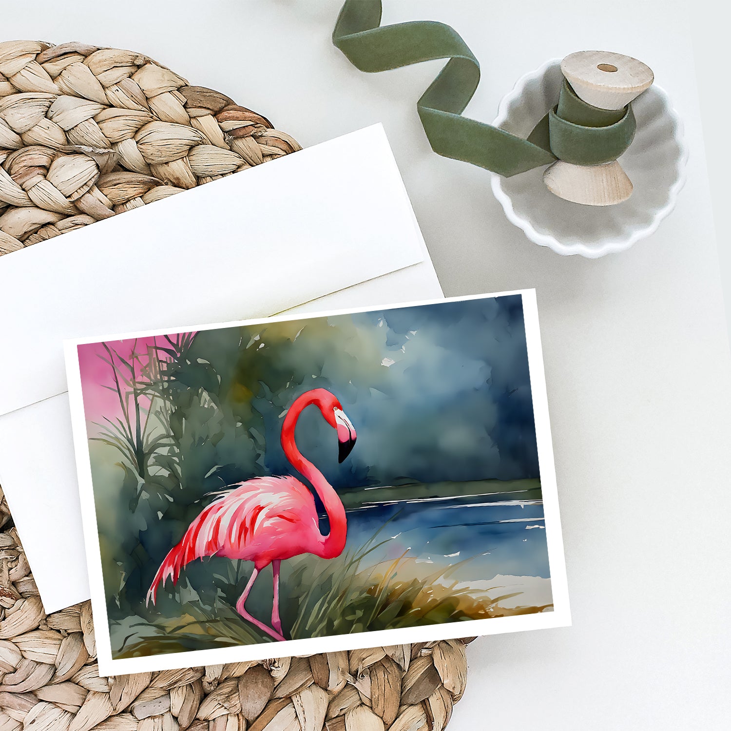 Flamingo Greeting Cards Pack of 8