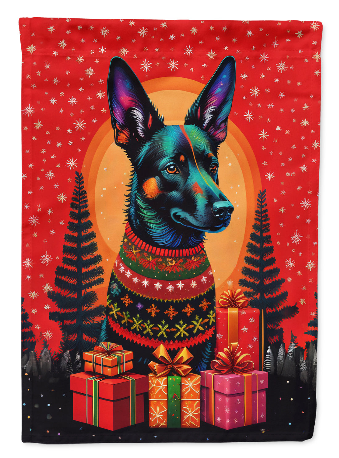 Buy this Australian Kelpie Holiday Christmas House Flag