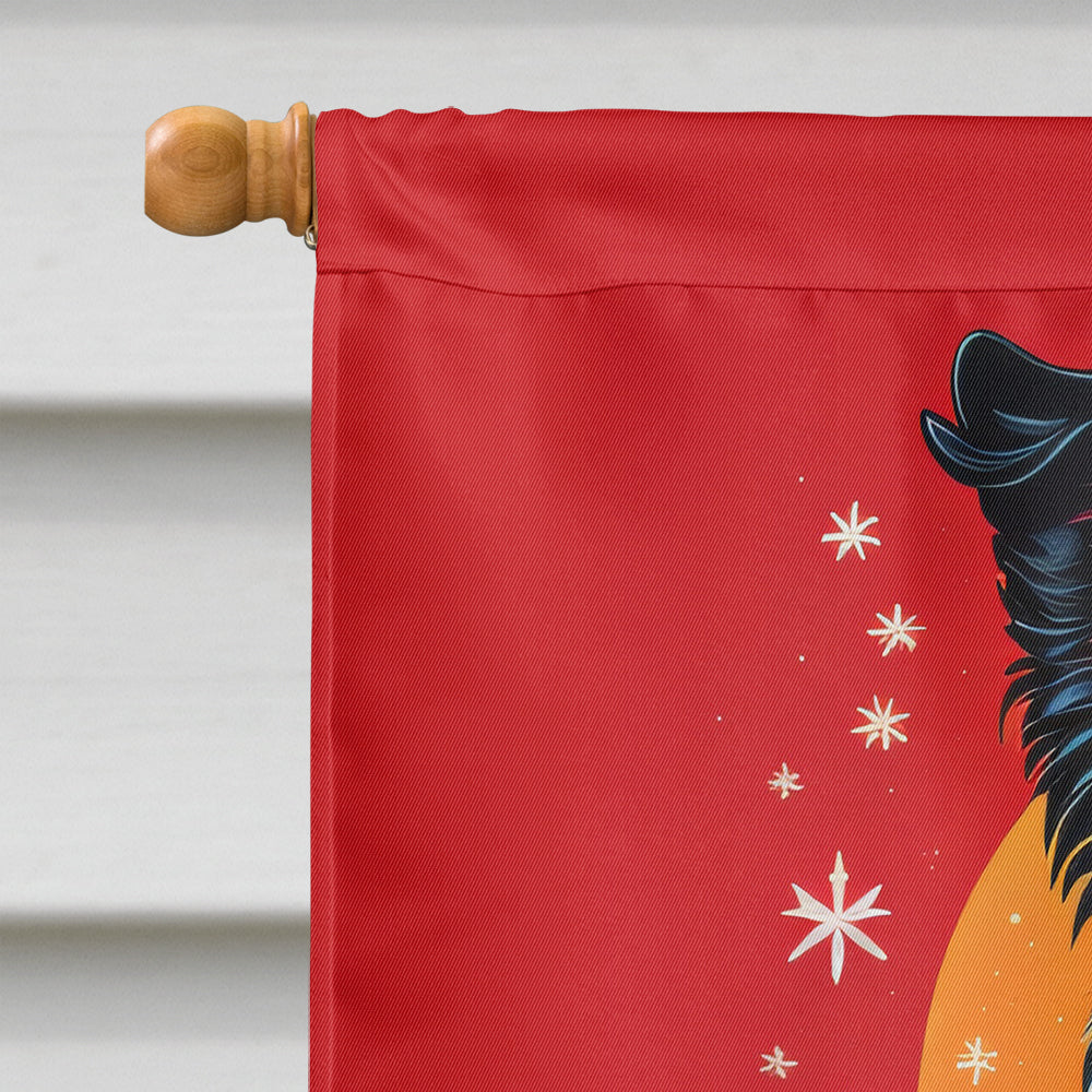 Border Collie Holiday Christmas House Flag