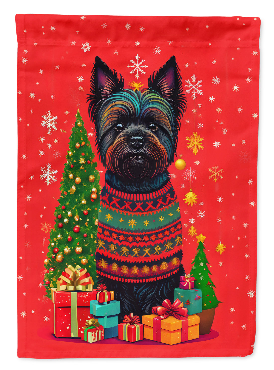 Buy this Black Cairn Terrier Holiday Christmas House Flag