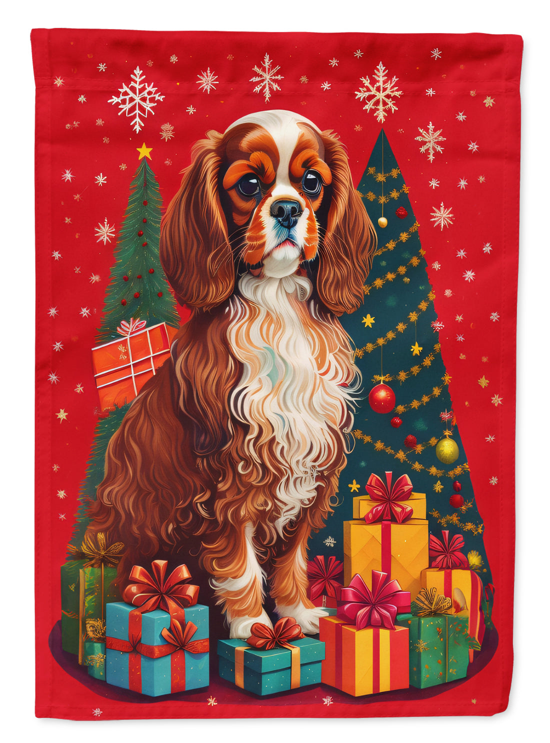 Buy this Cavalier Spaniel Holiday Christmas House Flag