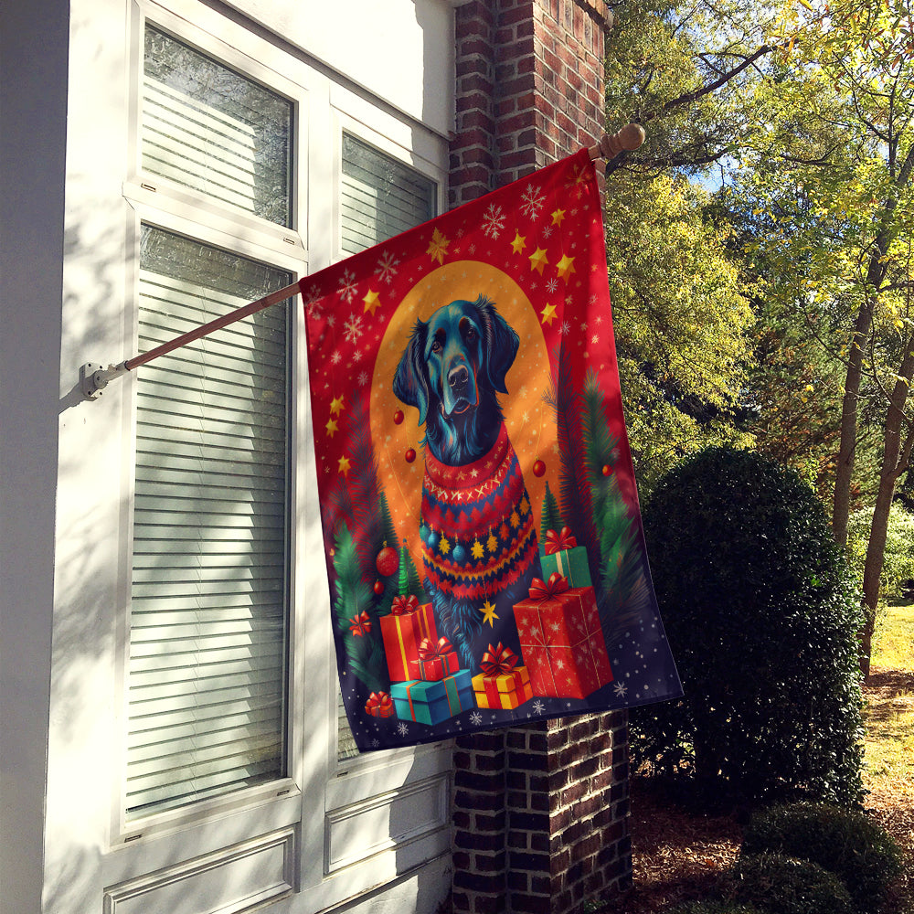 Buy this Flat-Coated Retriever Holiday Christmas House Flag