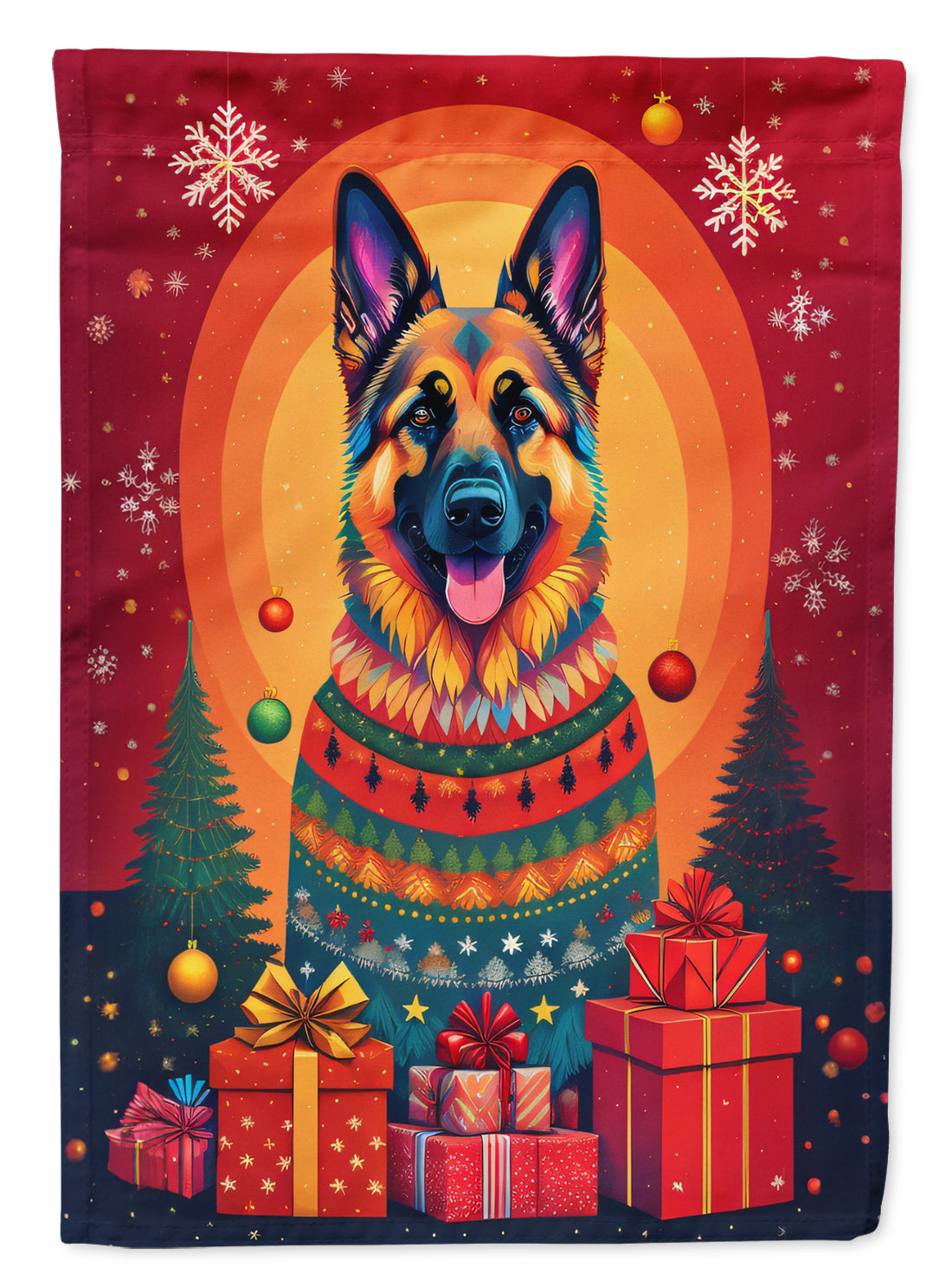 Buy this German Shepherd Holiday Christmas House Flag