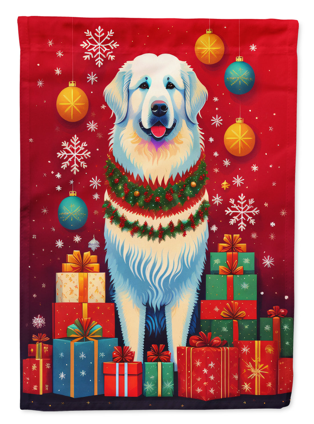 Buy this Great Pyrenees Holiday Christmas House Flag