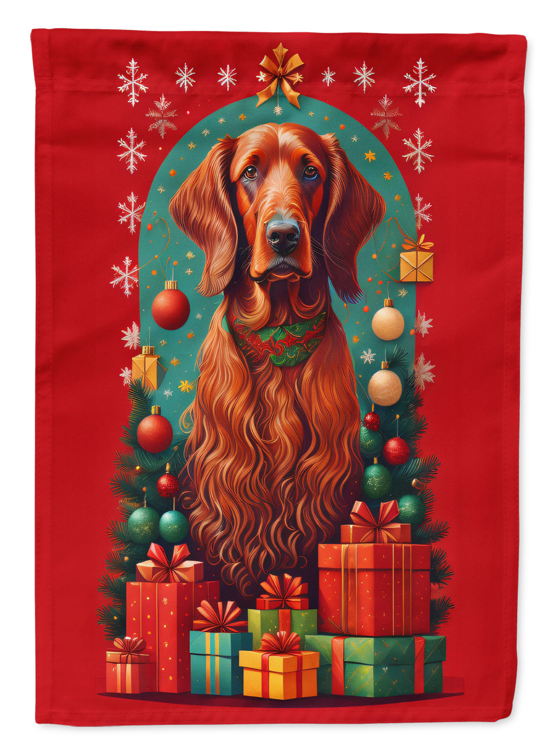 Buy this Irish Setter Holiday Christmas House Flag